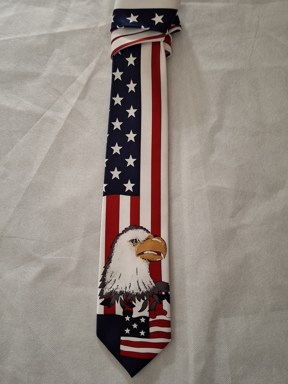 American Flag Eagle Novelty Tie - Red White Blue